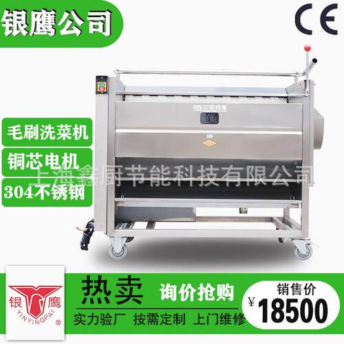银鹰洗菜机商用CX100I毛刷式清洗土豆根茎类萝卜去皮设备洗菜机