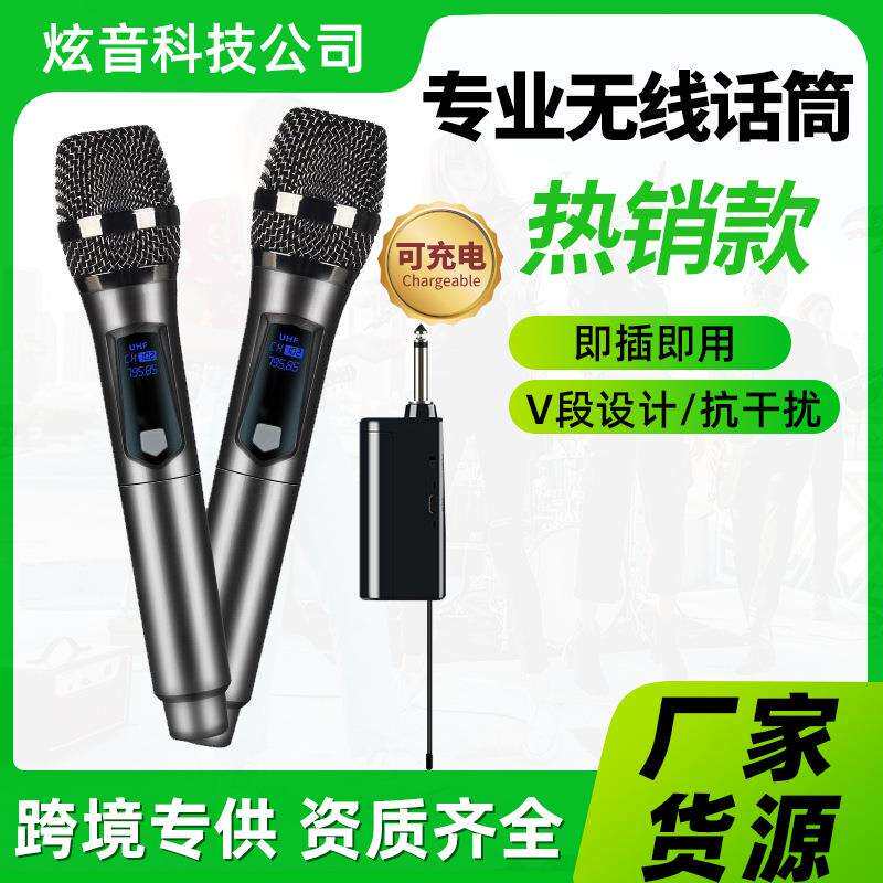 无线麦克风户外家用唱歌声卡直播设备K歌一拖二会议话筒直播专用
