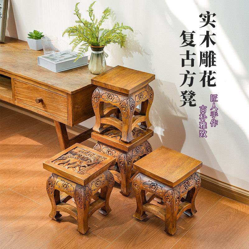 实木小板凳家用方凳原木简约板凳会所足浴穿鞋凳子换鞋凳垫脚椅