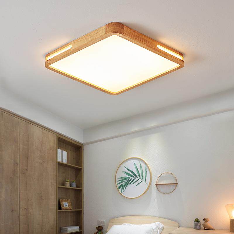 新款直销原木风LED房间吸顶灯客厅宅寂风房间全光谱日式卧室灯具