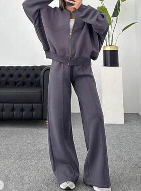 Women's Casual Basic Long Sleeve Zipper Short Jacket and