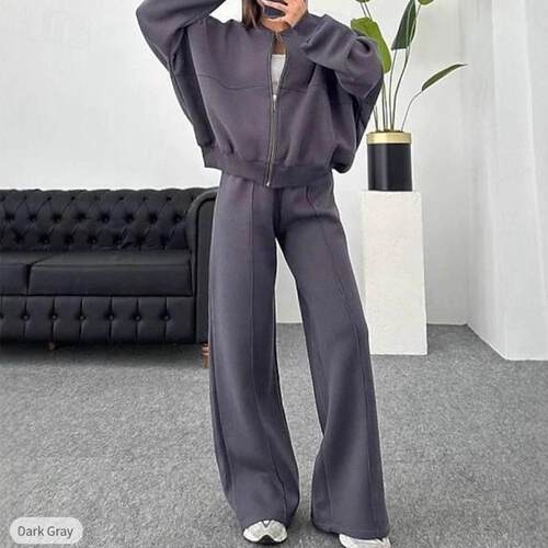 Women's Casual Basic Long Sleeve Zipper Short Jacket and