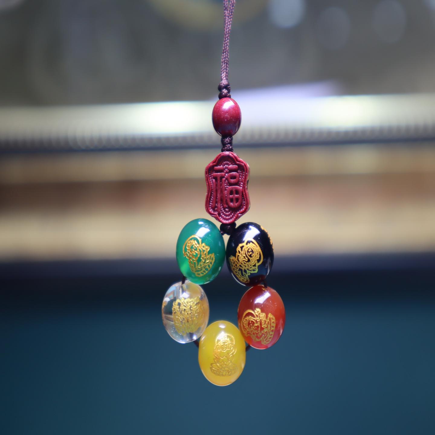 2025新款十二生肖五路财神钥匙扣朱砂本命年转运手机挂件礼物通用