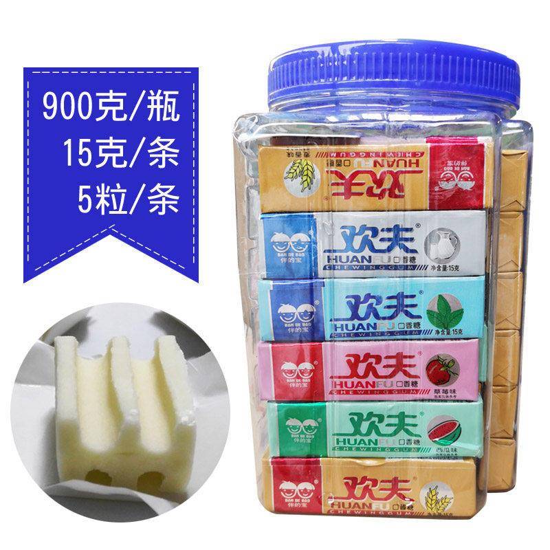 泡泡糖欢夫口香糖6种口味泡泡糖5粒/条罐装包邮