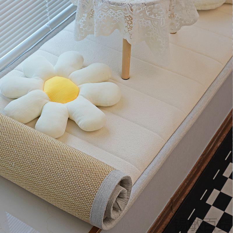 垫双两用窗垫all#3ptS竹席泰迪绒窗台四飘季面通用榻榻米坐垫免拆