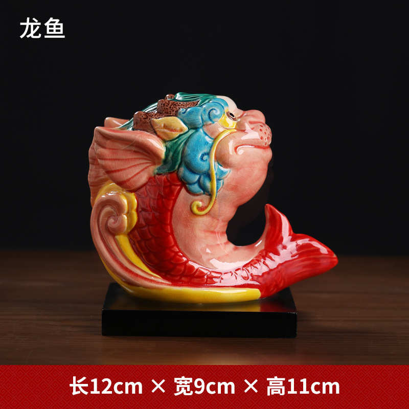 家居摆件吉祥乔迁龙客厅鱼陶瓷礼品》 装饰品《店铺开业