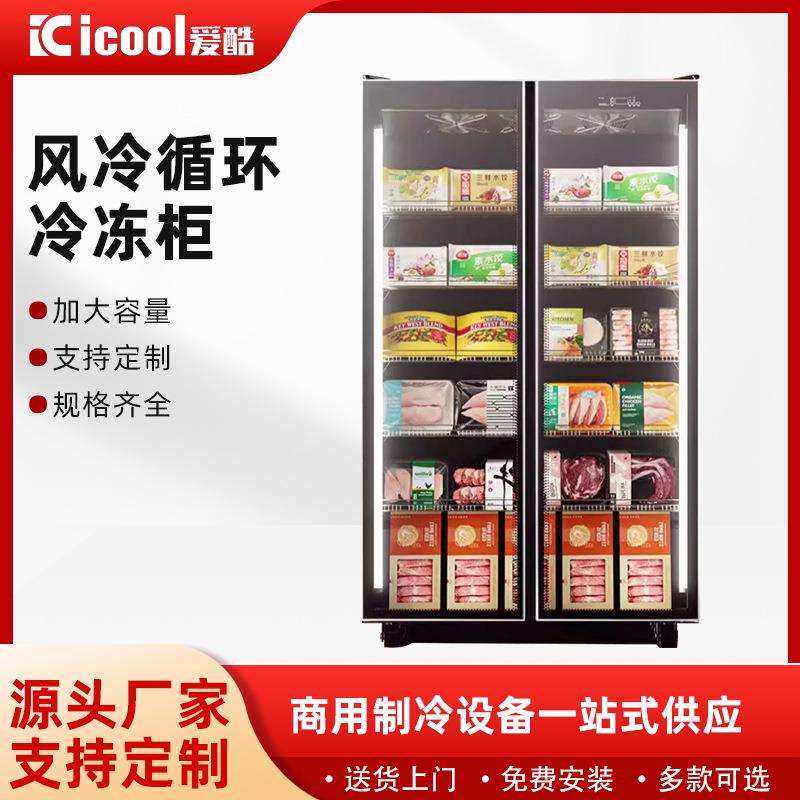 冰柜商用大容量冷藏保温柜家用超市啤酒保鲜双门式省电冷冻柜加工