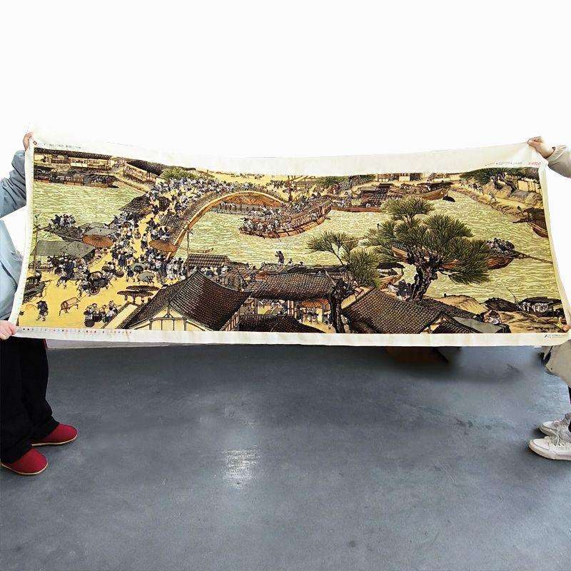 清明上河图十字绣成品不带框纯手工已绣好的2025新款客厅四大名画