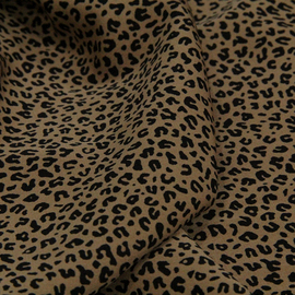 咖啡色豹纹布料雪纺缎面料不透垂感夏季薄款连衣裙衬衫服装设计布