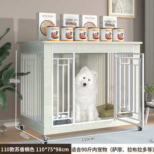 厂家批发实木狗笼子小型犬木质狗笼中型犬带厕所分离宠物笼狗别墅