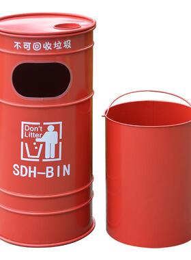 复古工业风邮筒垃圾桶摆件创意铁艺个性收纳箱储物柜家居软装道具