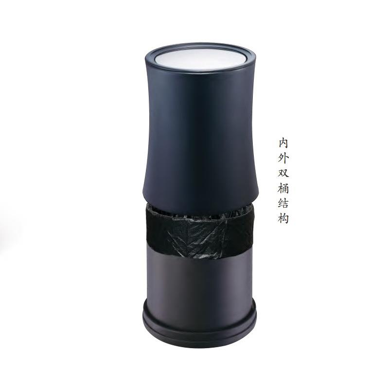 南方GPX-205F翻盖垃圾桶家用酒店卫生间双层黑色客房桶小蛮腰房间