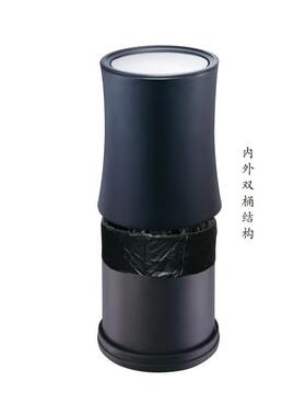 方GPX-205F翻盖垃圾桶家用酒店卫生间双层黑色客房桶小蛮腰房间