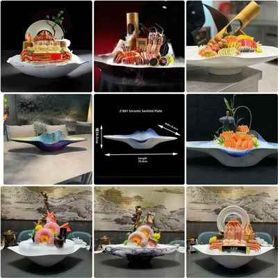 创意姿造刺身盘高端陶瓷三文鱼刺身冰盘海鲜姿造鱼生专用盘火锅盘