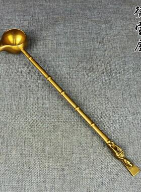 纯铜酒勺彷古铜器汤勺茶勺家居酒店茶道日用装饰工艺创意礼品摆件