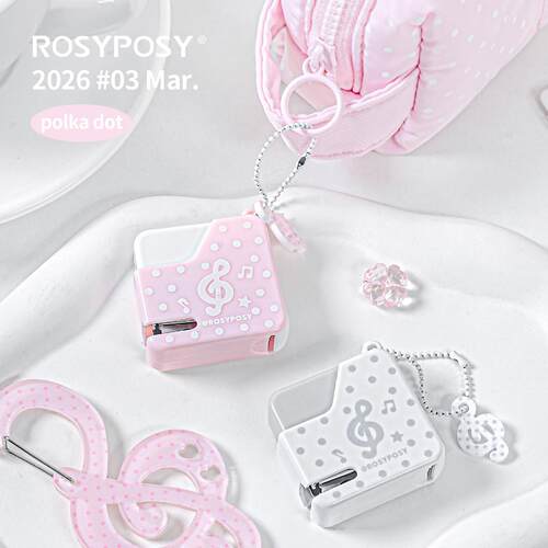 「韩！波点音符小方糖」Rosyposy柔设订书机迷你省力便携钉工具AR