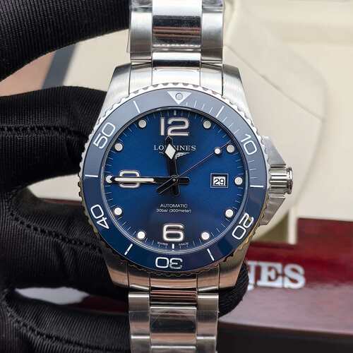 新款盒证[9.8新]浪琴康卡斯精钢自动机械表L3.782.4.96.6防水男表