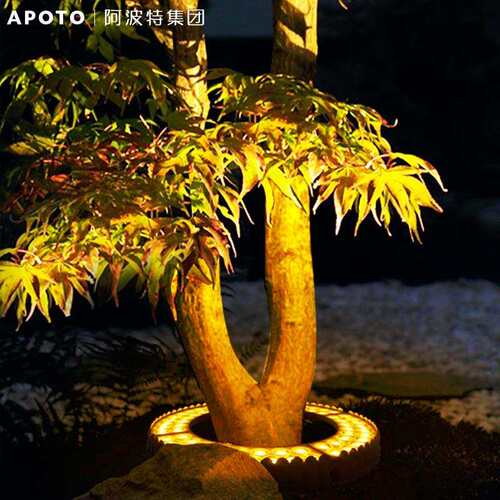 亮户外彩圆形抱树灯园环形抱APOTO/阿柱灯花园射树灯庭院景七观林