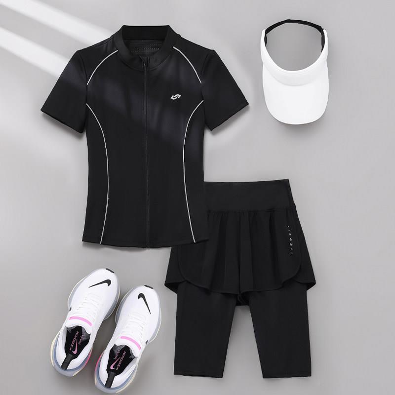 骑行服女短袖夏季2025新款公路自行车显瘦速干 干健身跑步运动套