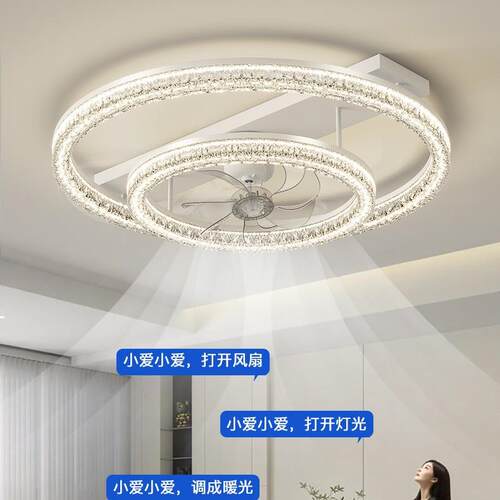 厅感风扇灯新款轻奢意式简极客客厅主灯餐厅卧14室风扇灯家用吸顶