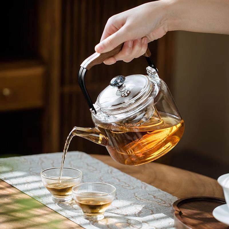 电陶炉专用蒸煮茶壶提梁耐热玻璃壶烧水壶围炉煮茶器茶具套装家用