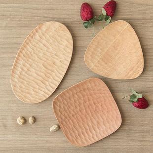 创意实木质盘子厨房用具餐厅家用餐具小吃碟木制饺子寿司包子菜碟