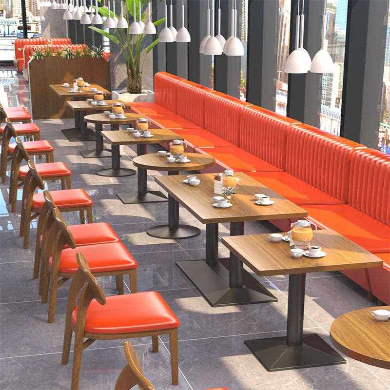 网一红甜饮品奶茶餐饮小吃店子心豹商用的餐桌快椅组合卡座沙发整