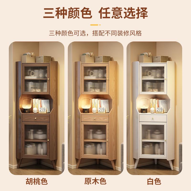 实木角柜墙角柜客厅转角柜置物柜三角柜转角收纳柜靠墙角落储物柜