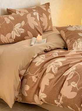 秋冬田季加厚磨毛床上四AL101115套园床品床单否纯棉全棉被套件三