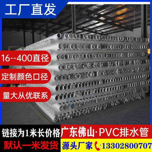 排水管180下水管pvc管塑料管通风排气180mmpvc塑料落水管排烟白色