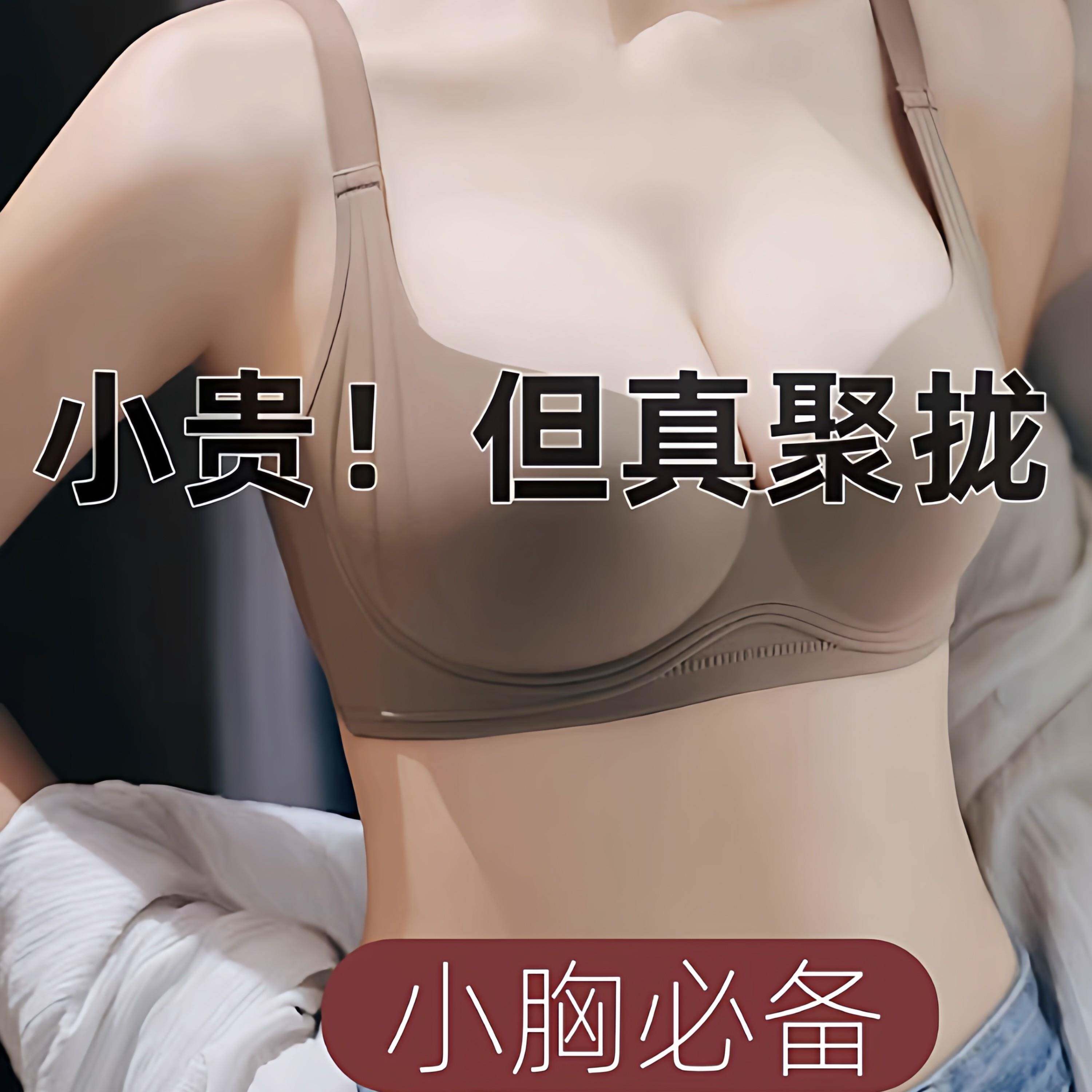 Rouje Dsyle双重提拉内衣女小胸聚拢收副乳防下垂无痕文胸罩套装