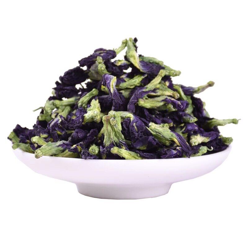 蓝蝴蝶花茶蝶豆花冰粉专用花果蔬粉奶茶店网红烘焙调色洛神花专用