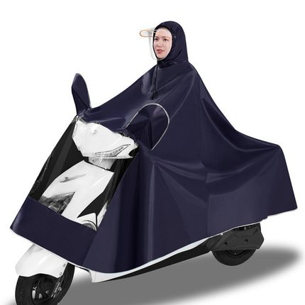 双人骑行加厚电动车雨衣带面罩双头雨衣电动车电瓶车雨皮防雨防风