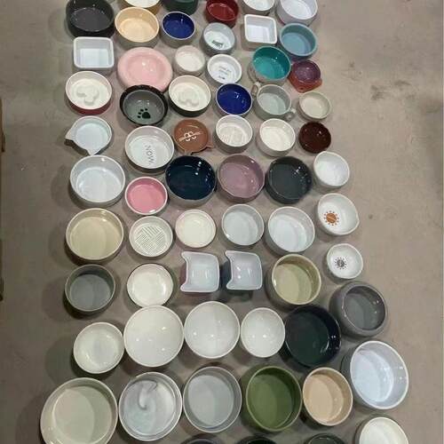 宠物陶瓷碗猫碗猫盆狗碗狗盆平低陶瓷宠物碗双碗高脚水碗喂食