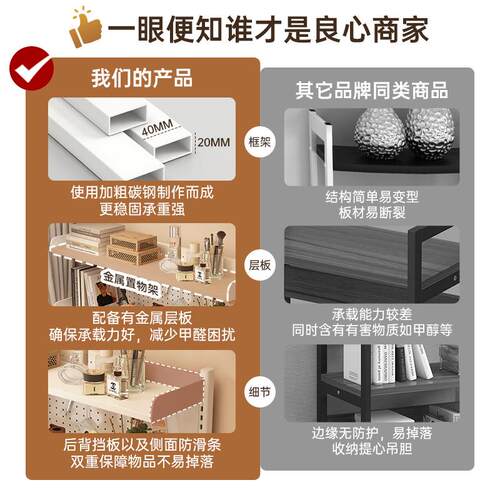 桌面书架洞洞板置物架儿童房间书桌收纳架家用夹式铁艺桌上展示架