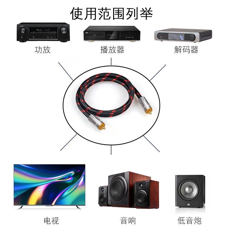 银珂 单晶铜镀银数字同轴线 线电视接功放回壁音响低音炮RCA莲花