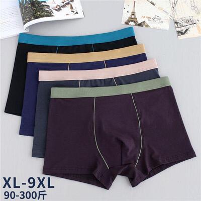 Mens Cotton Underwear Man Stretchy Boxers Briefs, Large Size