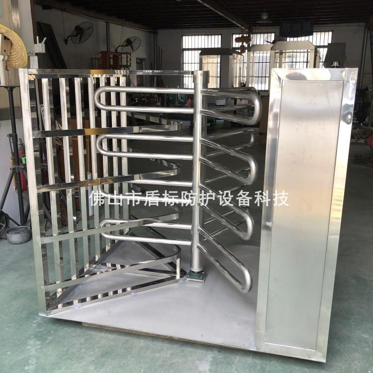 不锈钢十字栅栏半高闸 成品单向旋转门 封闭式通道栅栏单向转闸