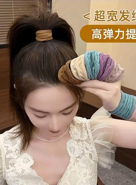Jacquard face mask hair tie for women, thin and versatile he