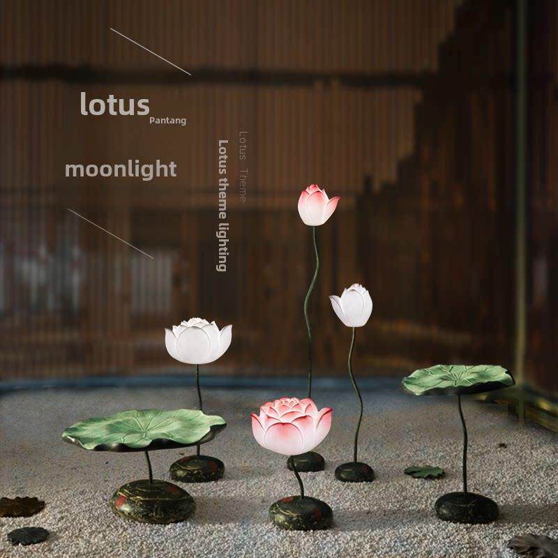 现代古典新中式落地灯创意客厅书房床头落地灯覆古莲花装饰灯