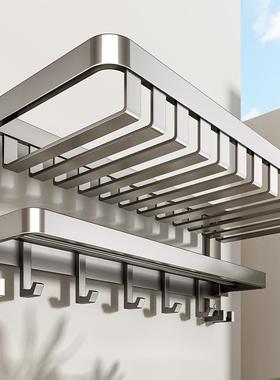 毛巾架浴室套件挂架浴巾架一体免百悍打孔洗澡间架子厕所卫生间