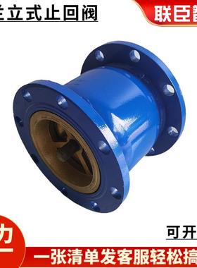 蓝色球墨铸铁立式法兰消声止回阀单向逆止阀DN50 65 80 100150200