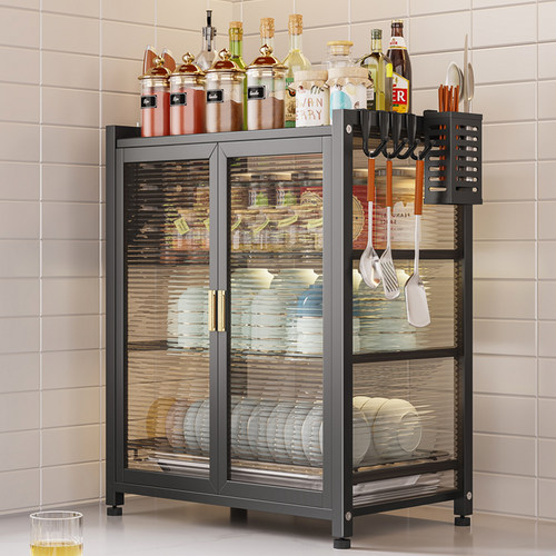 碗柜小型家用多功能放碗厨房置物架防尘透明多层防尘碗碟架收纳盒