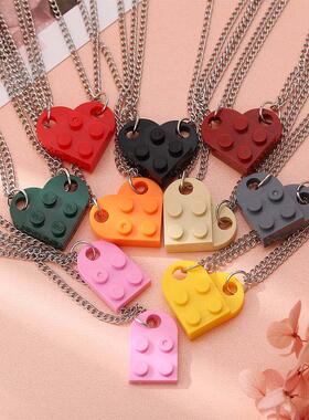 tive Simple Love Pendant Double layer Bead Chain Neck Chain