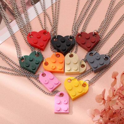 tive Simple Love Pendant Double layer Bead Chain Neck Chain