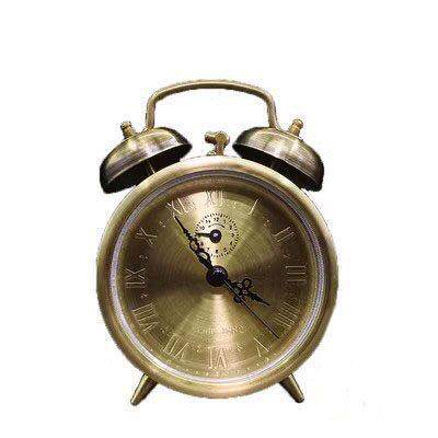 纯铜复古拉丝款机械发条JNS闹钟上钟表铜闹钟式座钟老家居装饰弦