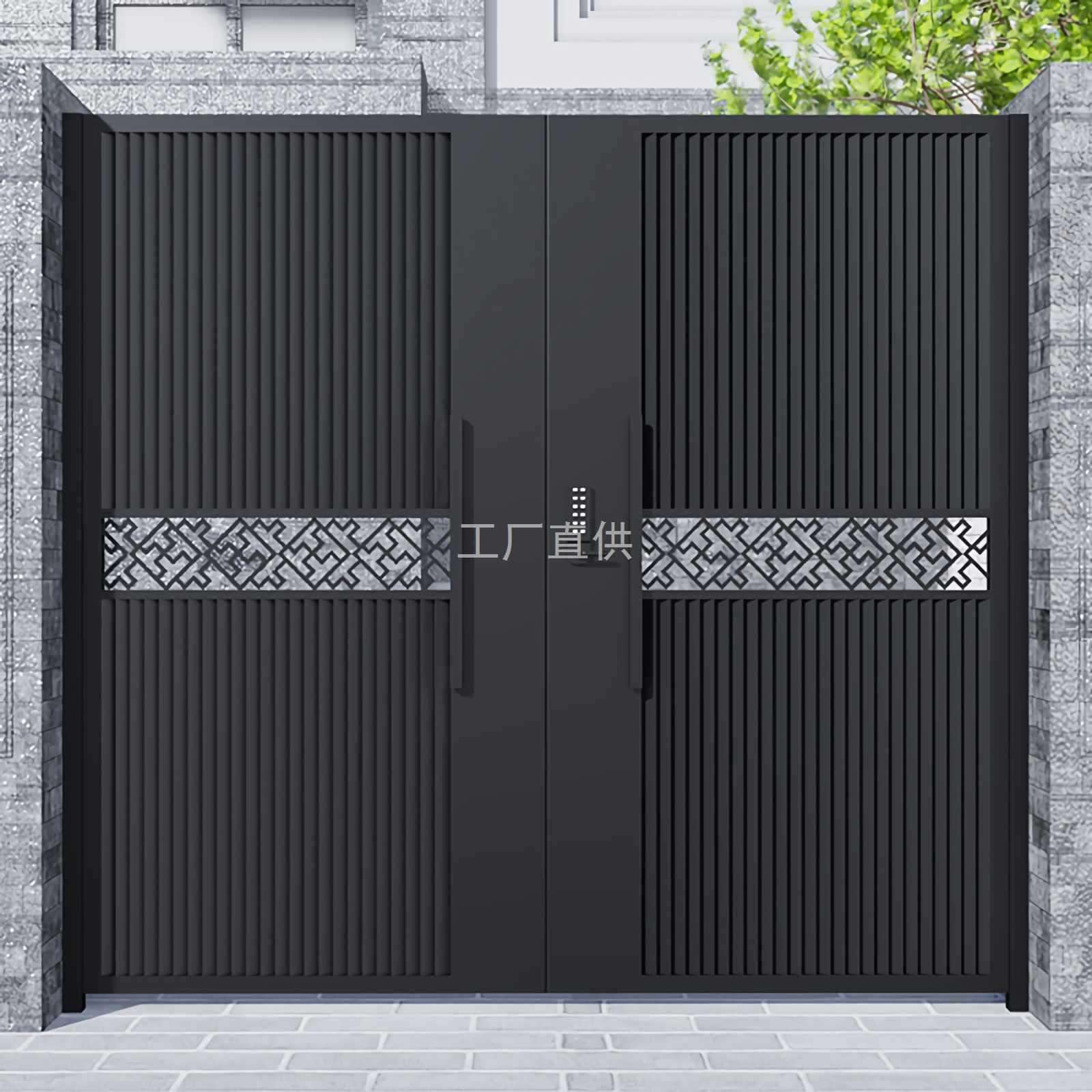 定制铁艺庭院门别墅门院子门对开门子母门单开门花园门入户栅栏
