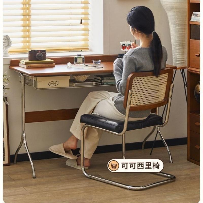 久坐不累员工办公椅子实木弓形椅酒店书房藤编椅民宿中古椅餐桌椅