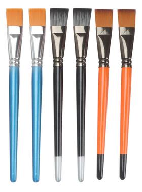 尼龙毛单支平头水粉笔丙烯油画颜料学生美术绘画专用排笔初学