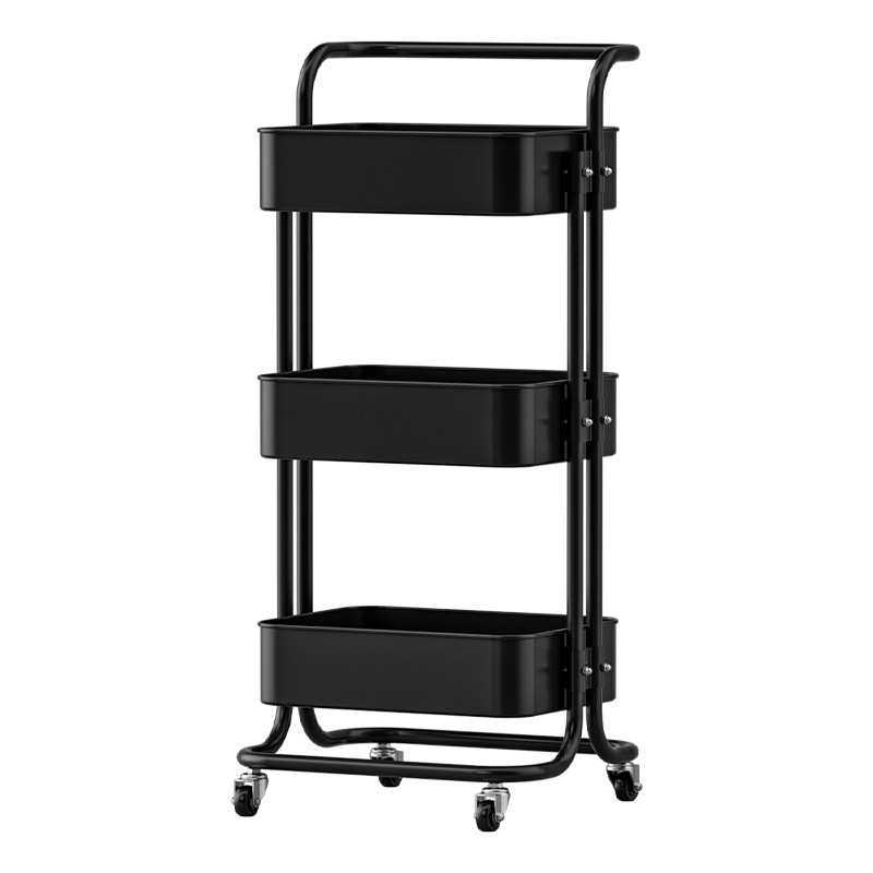 碳钢多层小推车置物架落地免安装可移动厨房卧室零食收纳储物架,收纳整理,整理架/置物架/收纳架,淘宝优惠券,粉丝福利购,淘宝优惠卷